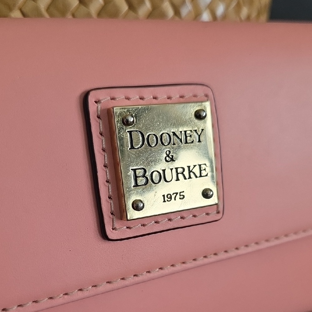 Dooney & Bourke Pink and Tan Woven Satchel Set - Picture 2 of 16